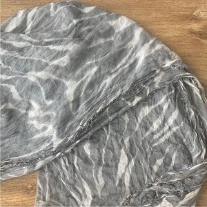 Gray/White Zebra Print Blanket Size Scarf